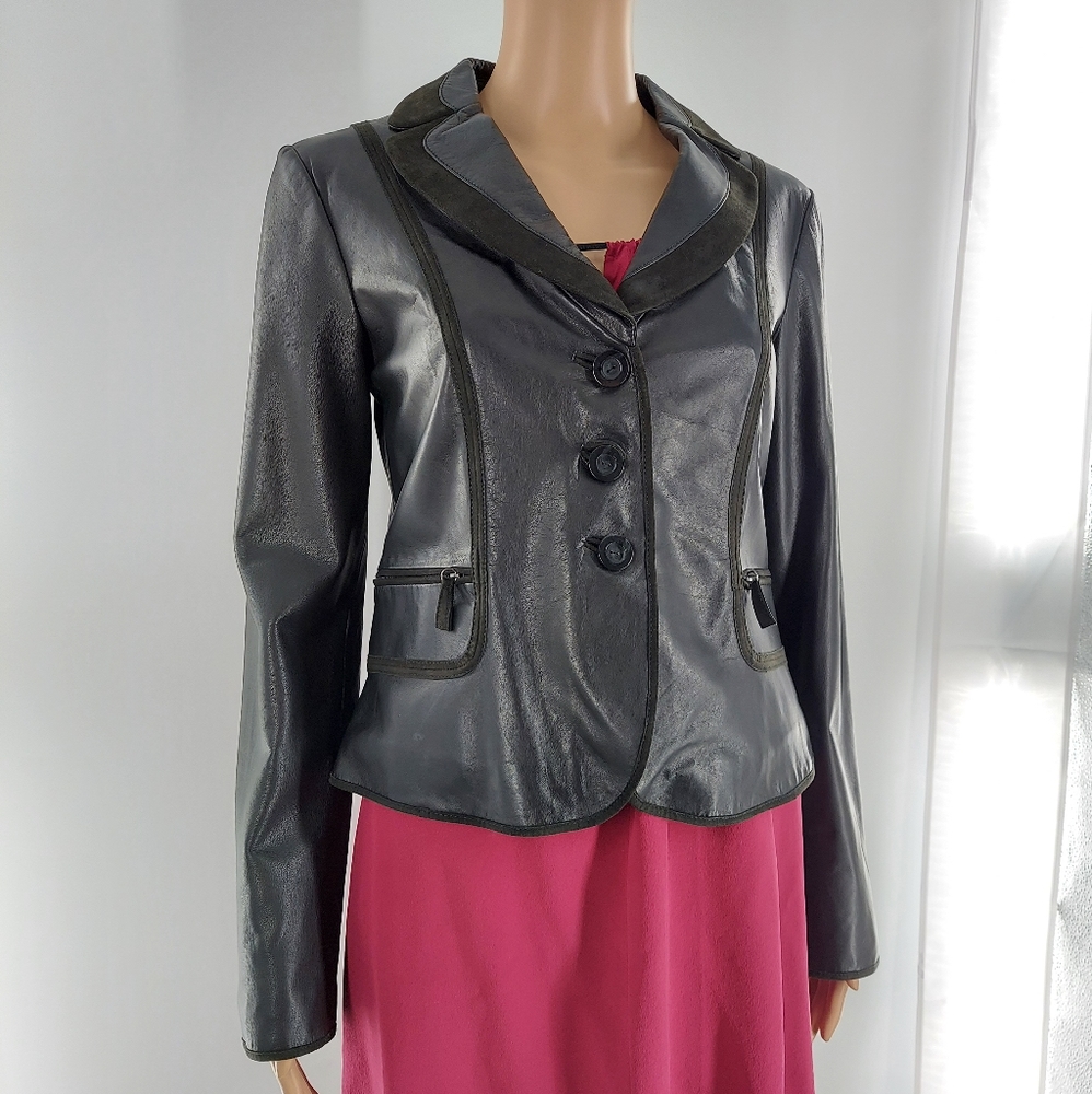 Armani Collezioni Lamb Leather Blazer 6